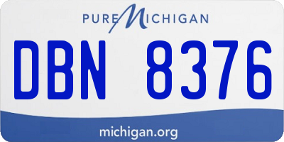 MI license plate DBN8376