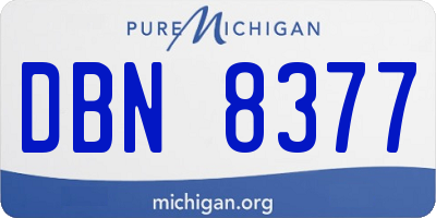 MI license plate DBN8377