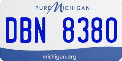 MI license plate DBN8380