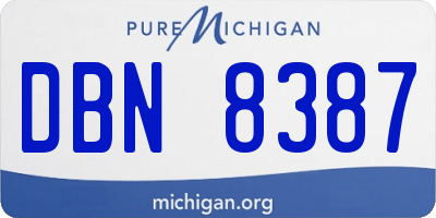 MI license plate DBN8387