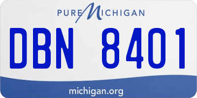 MI license plate DBN8401