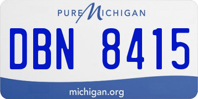 MI license plate DBN8415
