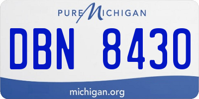 MI license plate DBN8430