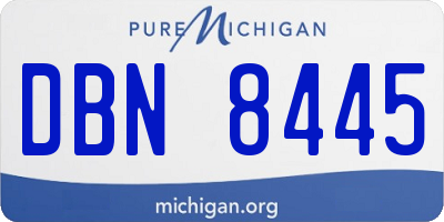 MI license plate DBN8445