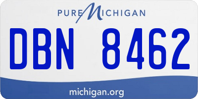 MI license plate DBN8462
