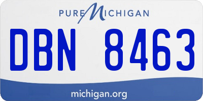 MI license plate DBN8463