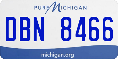 MI license plate DBN8466