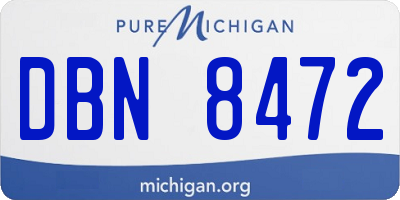 MI license plate DBN8472