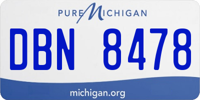 MI license plate DBN8478