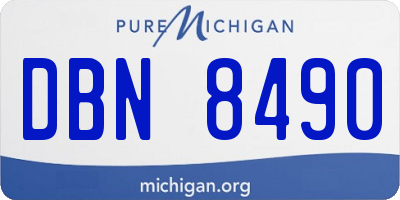 MI license plate DBN8490