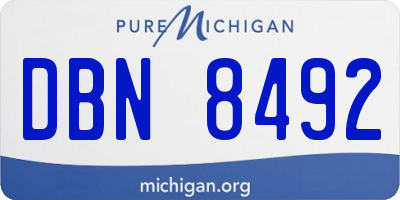 MI license plate DBN8492