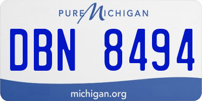 MI license plate DBN8494