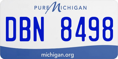 MI license plate DBN8498