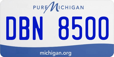 MI license plate DBN8500