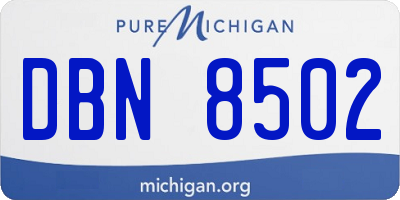 MI license plate DBN8502