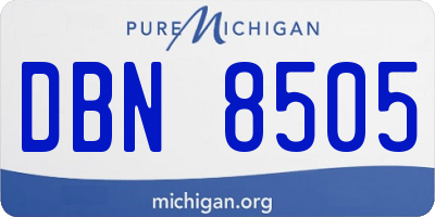 MI license plate DBN8505