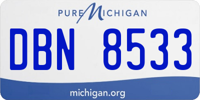 MI license plate DBN8533