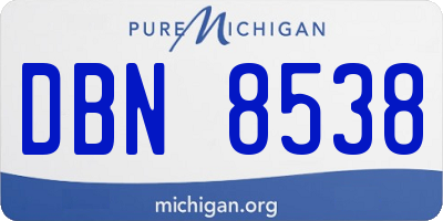 MI license plate DBN8538