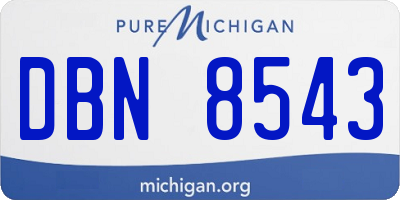 MI license plate DBN8543
