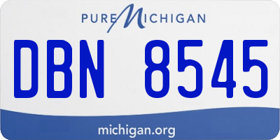 MI license plate DBN8545