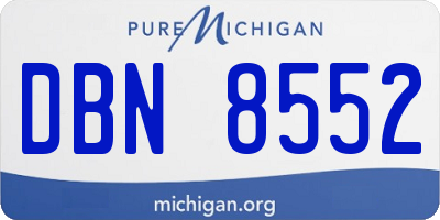 MI license plate DBN8552