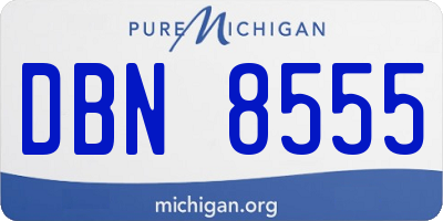 MI license plate DBN8555