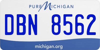 MI license plate DBN8562