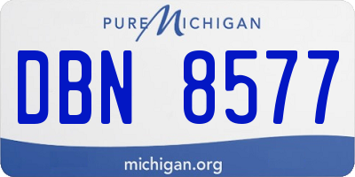 MI license plate DBN8577