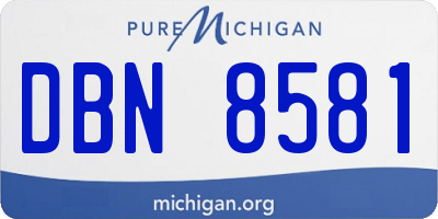 MI license plate DBN8581
