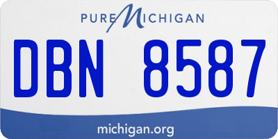 MI license plate DBN8587