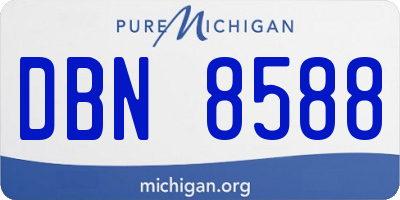 MI license plate DBN8588