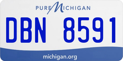 MI license plate DBN8591