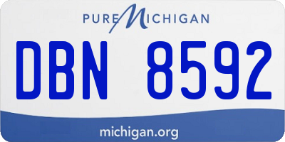 MI license plate DBN8592