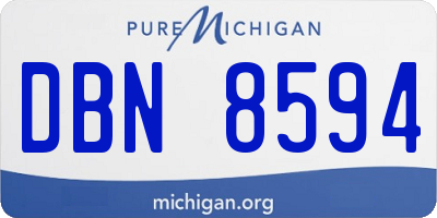 MI license plate DBN8594