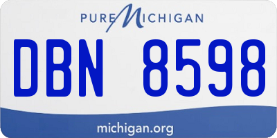 MI license plate DBN8598