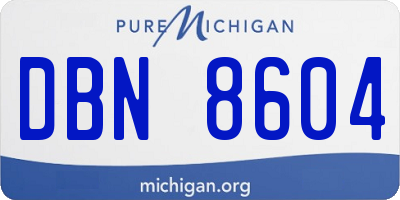 MI license plate DBN8604