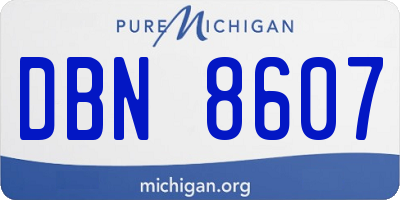 MI license plate DBN8607