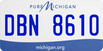 MI license plate DBN8610