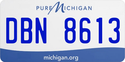 MI license plate DBN8613