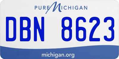 MI license plate DBN8623
