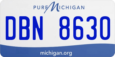 MI license plate DBN8630