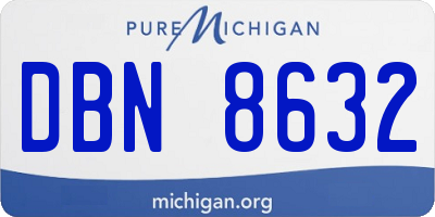 MI license plate DBN8632