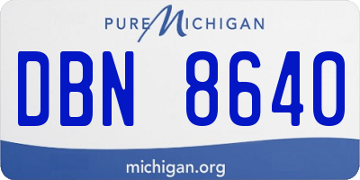 MI license plate DBN8640