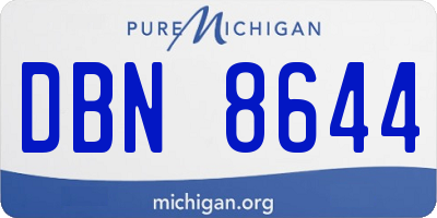 MI license plate DBN8644