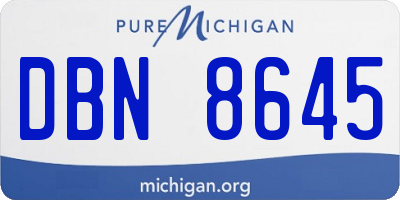 MI license plate DBN8645