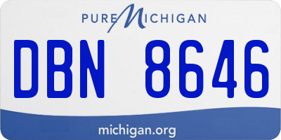 MI license plate DBN8646