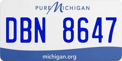 MI license plate DBN8647