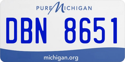 MI license plate DBN8651