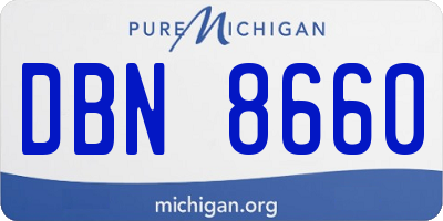 MI license plate DBN8660