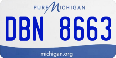 MI license plate DBN8663